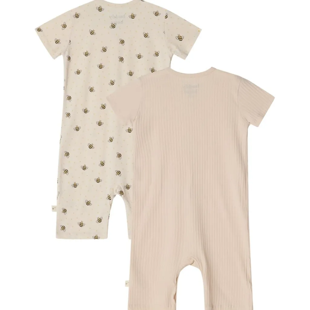 Outlet Sixten GOTS 2-pack Mönstrade Rompers Med Bin Gräddvit Barn Bodys & Bodysuits