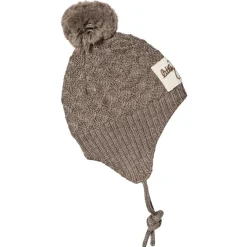 New Stickad Mössa Wood Brown Barn Accessoarer