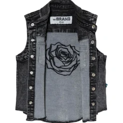 Discount Stone Wash Cut Off Denim Täckväst Grå Barn Tröjor & Toppar
