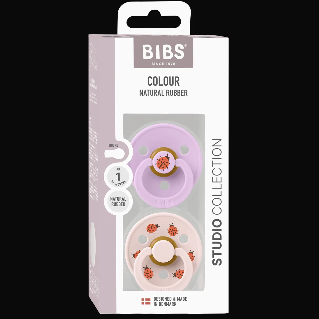 Sale Studio Colour Ladybug 2-pack Runda Latexnappar Violet Sky Mix Nappar & Napphållare