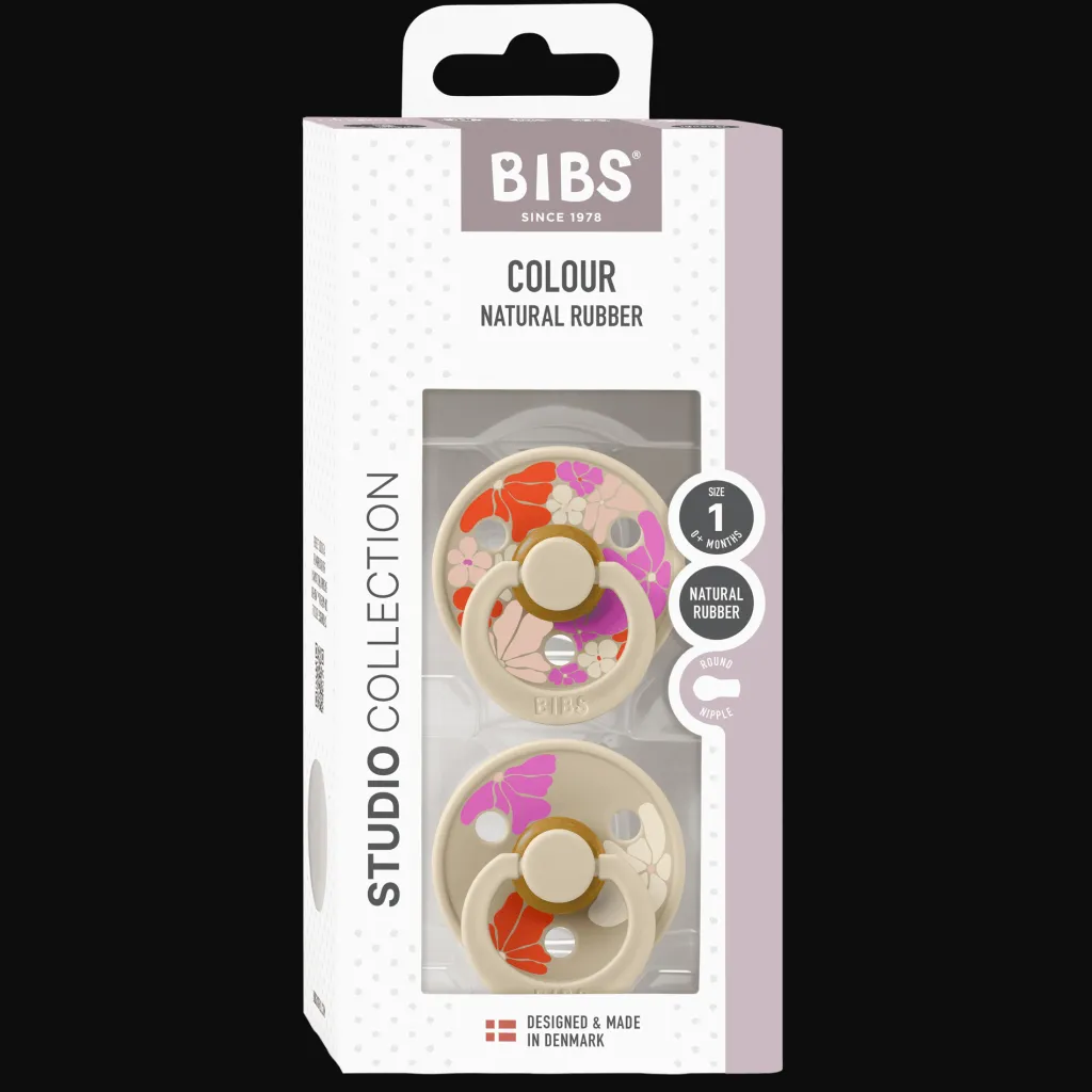 Sale Studio Colour Morning Bloom 2-pack Runda Latexnappar Vanilla Mix Nappar & Napphållare