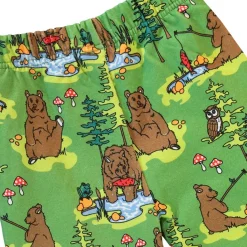 Sweatpants with bears Moss Green Barn Byxor & Shorts