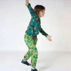 Sweatpants with bears Moss Green Barn Byxor & Shorts