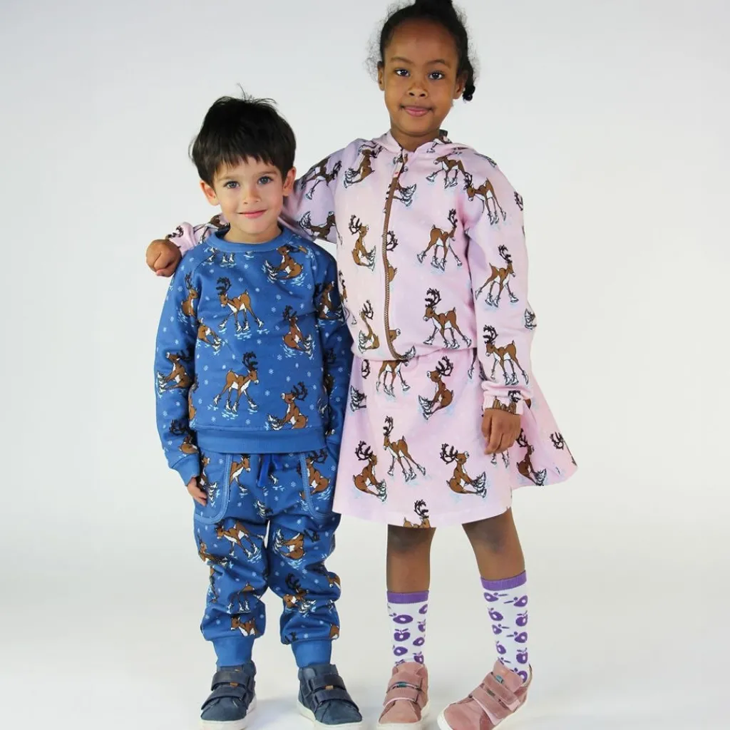 Outlet Sweatshirt with reindeer Federal Blue Federal Reindeer Sweatshirt i Federal Blue Barn Tröjor & Toppar