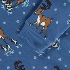 Outlet Sweatshirt with reindeer Federal Blue Federal Reindeer Sweatshirt i Federal Blue Barn Tröjor & Toppar