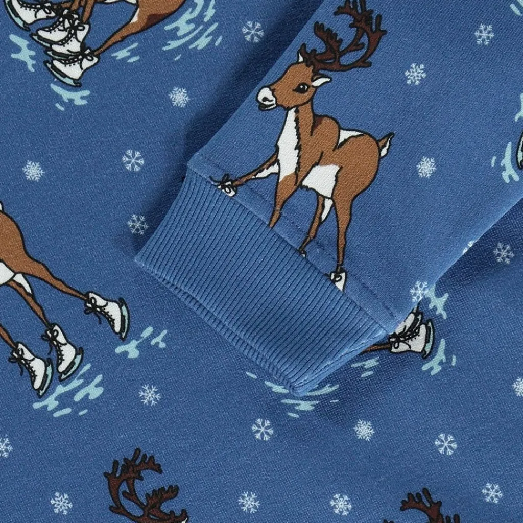 Outlet Sweatshirt with reindeer Federal Blue Federal Reindeer Sweatshirt i Federal Blue Barn Tröjor & Toppar