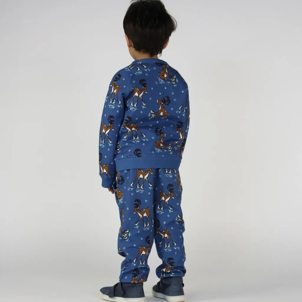 Outlet Sweatshirt with reindeer Federal Blue Federal Reindeer Sweatshirt i Federal Blue Barn Tröjor & Toppar