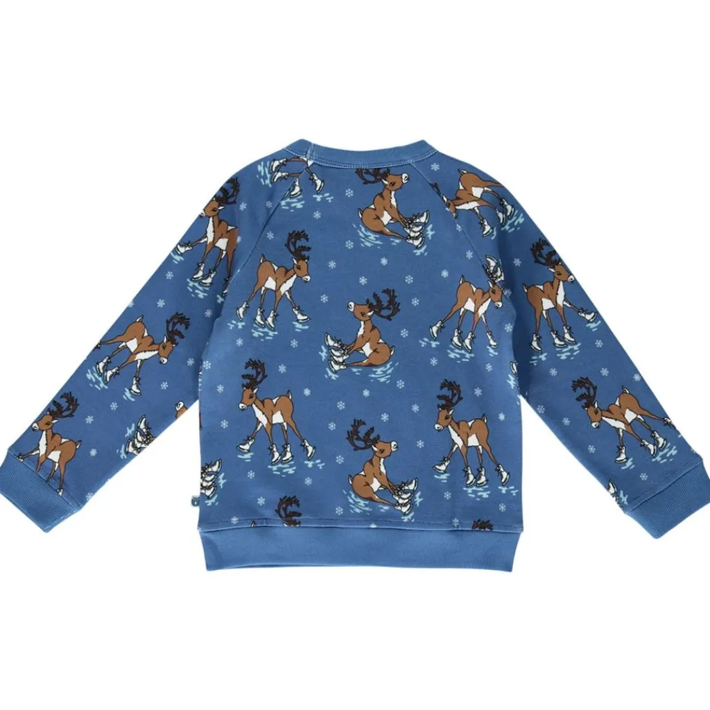 Outlet Sweatshirt with reindeer Federal Blue Federal Reindeer Sweatshirt i Federal Blue Barn Tröjor & Toppar