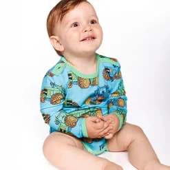 Hot Tractors Bebis Body Blue Atoll Barn Bodys & Bodysuits