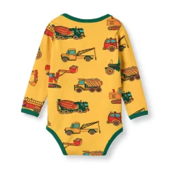 Ulm Långärmad Baby Body Med Fordon Gul Sunstruck Barn Bodys & Bodysuits