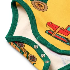 Ulm Långärmad Baby Body Med Fordon Gul Sunstruck Barn Bodys & Bodysuits