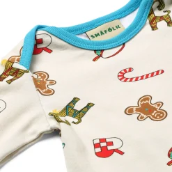 Discount Ulm Långärmad Babydräkt Med Juldekorationer Vit Vanilla Barn Bodys & Bodysuits