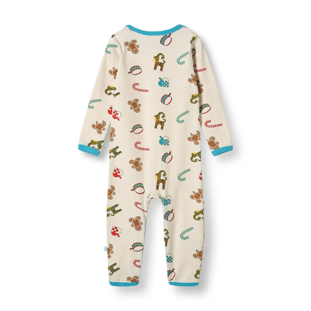 Discount Ulm Långärmad Babydräkt Med Juldekorationer Vit Vanilla Barn Bodys & Bodysuits