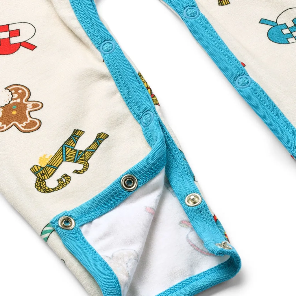 Discount Ulm Långärmad Babydräkt Med Juldekorationer Vit Vanilla Barn Bodys & Bodysuits