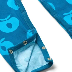 Ulm Långärmad Babydräkt Med Äpplen Blå Vivid Blue Barn Bodys & Bodysuits