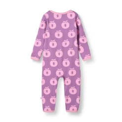 Online Ulm Långärmad Babydräkt Med Äpplen Lila Purple Iris Barn Bodys & Bodysuits