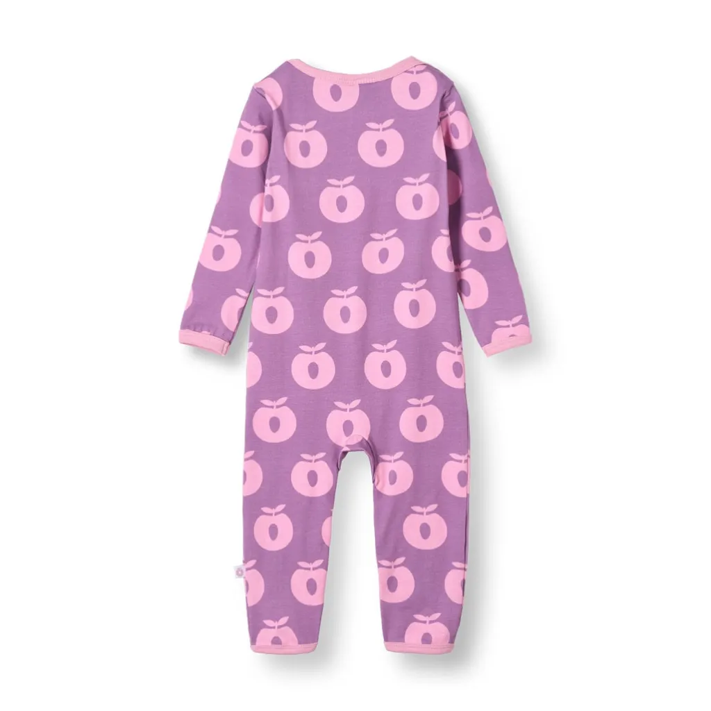 Online Ulm Långärmad Babydräkt Med Äpplen Lila Purple Iris Barn Bodys & Bodysuits