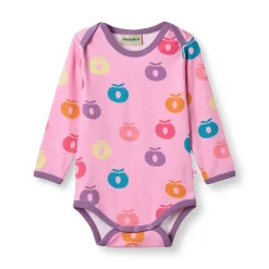 Outlet Ulm Long-Sleeved Baby Body with Apples Pink lilac Barn Bodys & Bodysuits