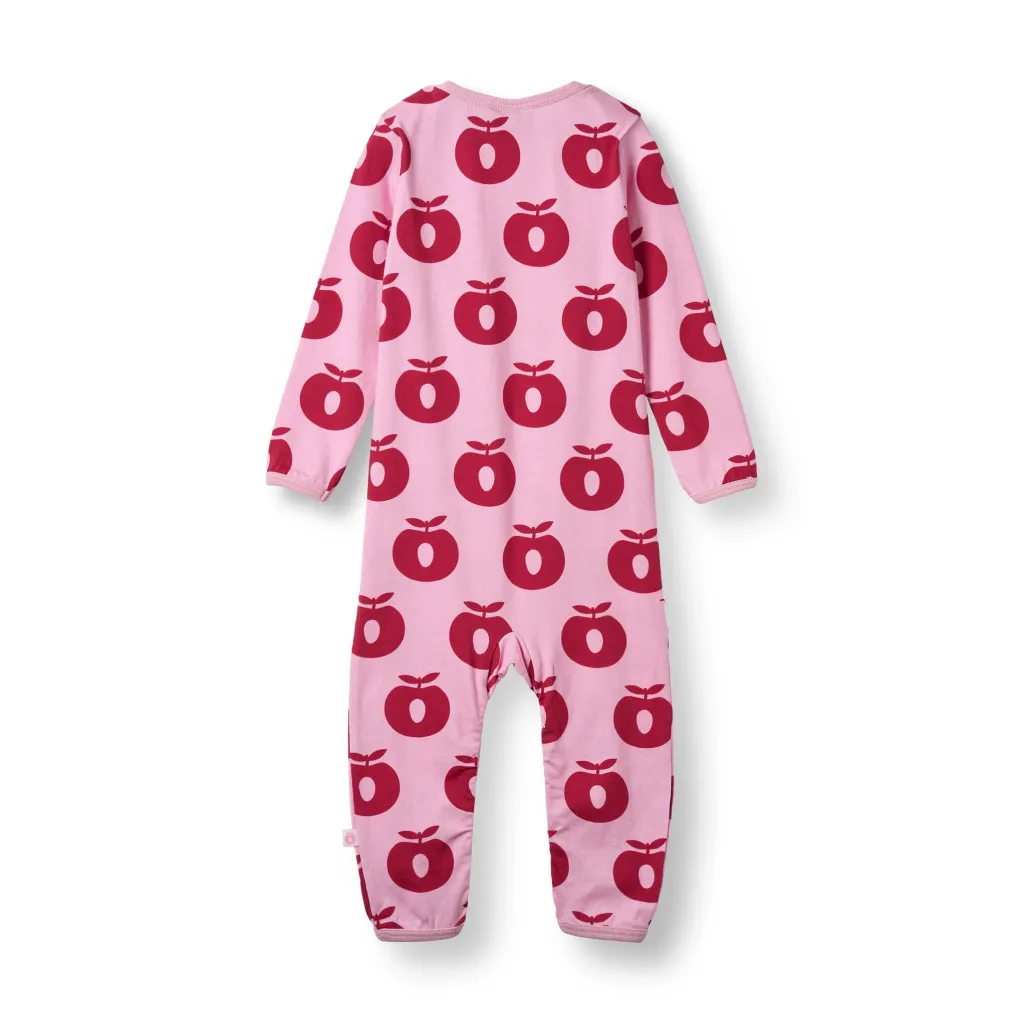 Best Ulm Long-Sleeved Baby Suit with Apples Pink lilac Barn Bodys & Bodysuits