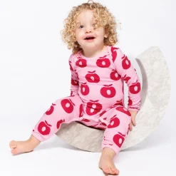 Best Ulm Long-Sleeved Baby Suit with Apples Pink lilac Barn Bodys & Bodysuits