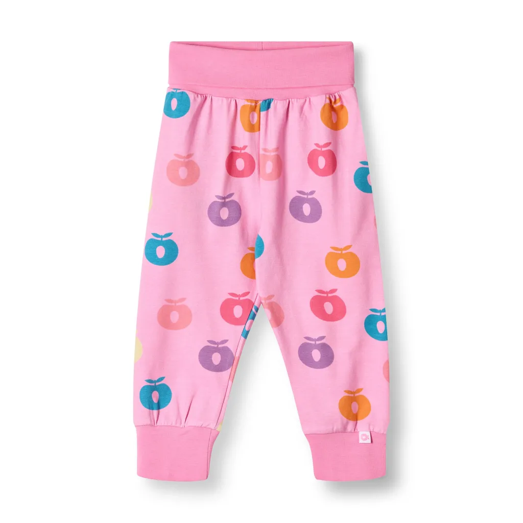 Discount Ulm Pants For Baby with Apples Pink lilac Barn Fleecekläder