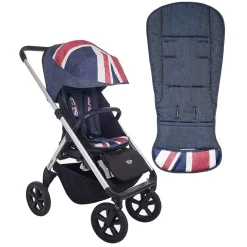 Best Union Jack Mini Design Set Denimblått Barn Barnvagnsdelar