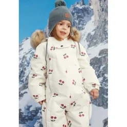Discount Val D'Isere Mönstrad Vinteroverall Med Körsbär Gräddvit Overaller
