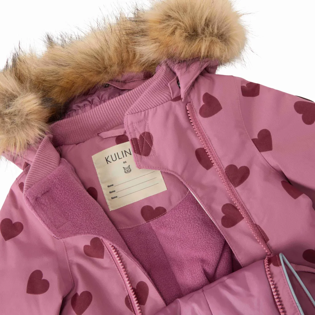 Discount Val D'Isere Vinteroverall Mauve Hearts Overaller