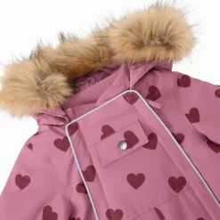 Discount Val D'Isere Vinteroverall Mauve Hearts Overaller