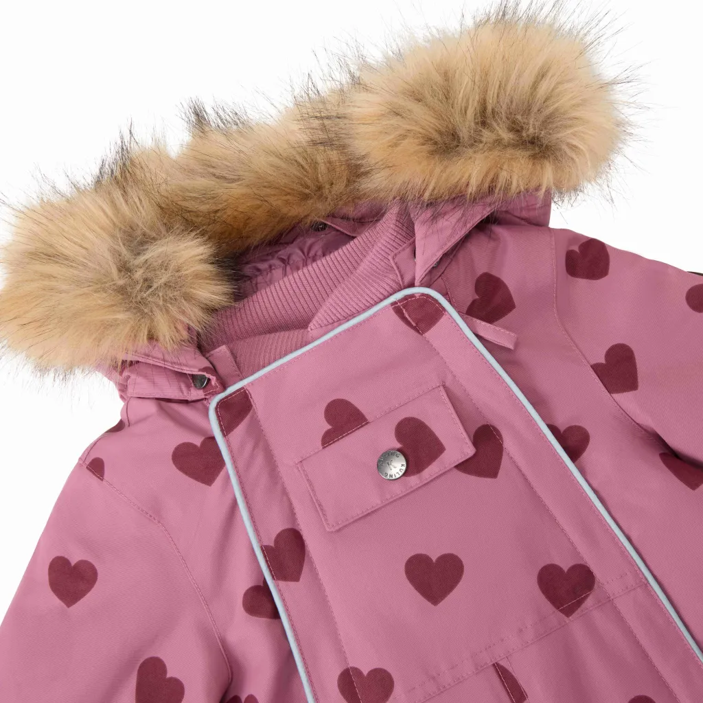 Discount Val D'Isere Vinteroverall Mauve Hearts Overaller