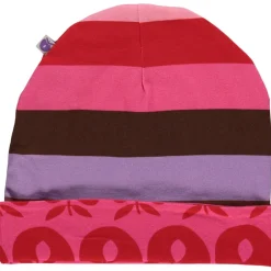 Clearance Vändbar Randig Mönstrad Mössa Purple Heart Barn Accessoarer