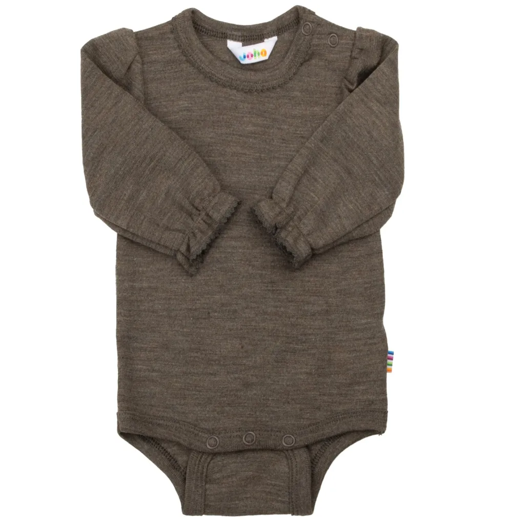 Hot Wool Baby Body Brown Melange Barn Bodys & Bodysuits