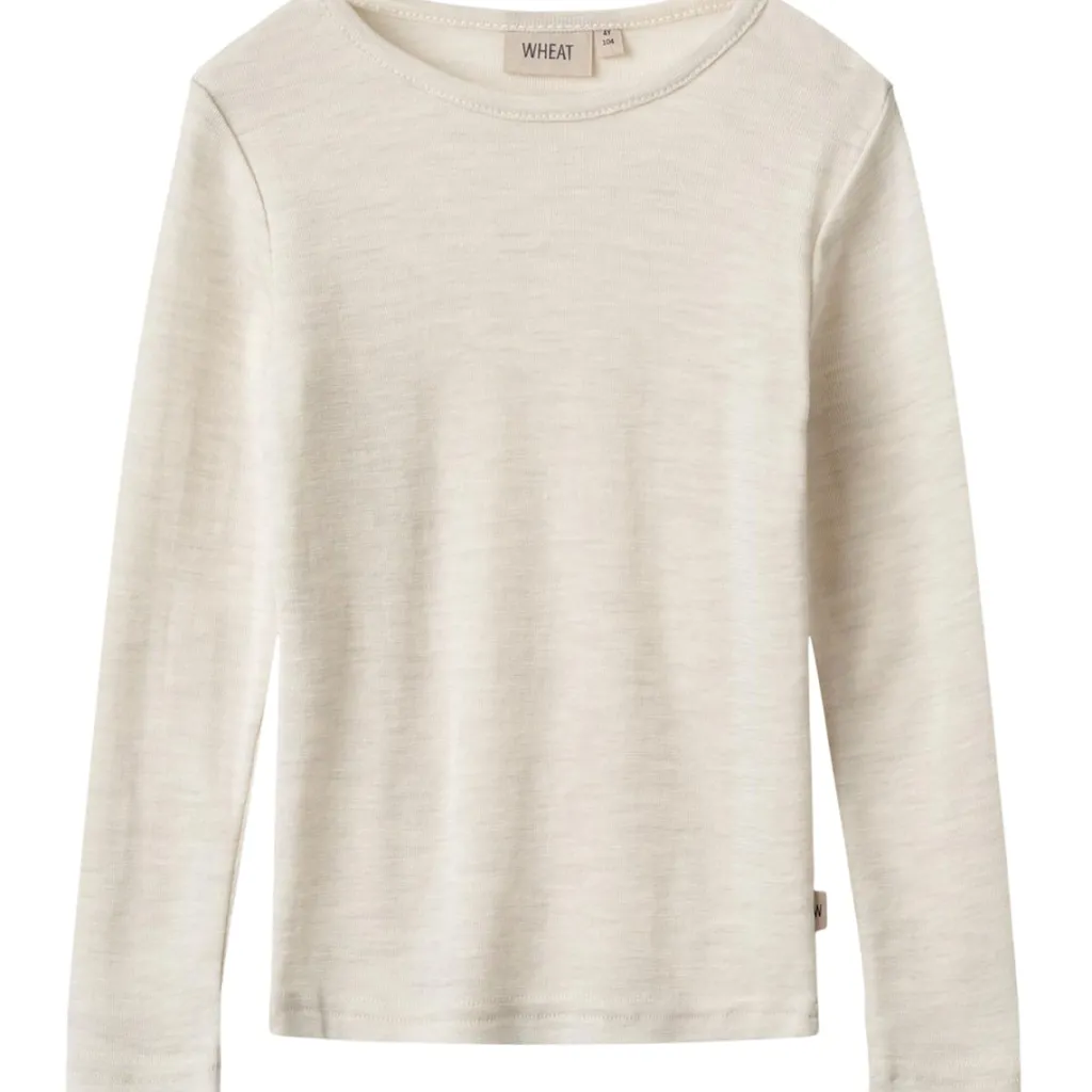 Clearance Wool T-Shirt L/S Alfie-1141 eggshell melange Barn Tröjor & Toppar