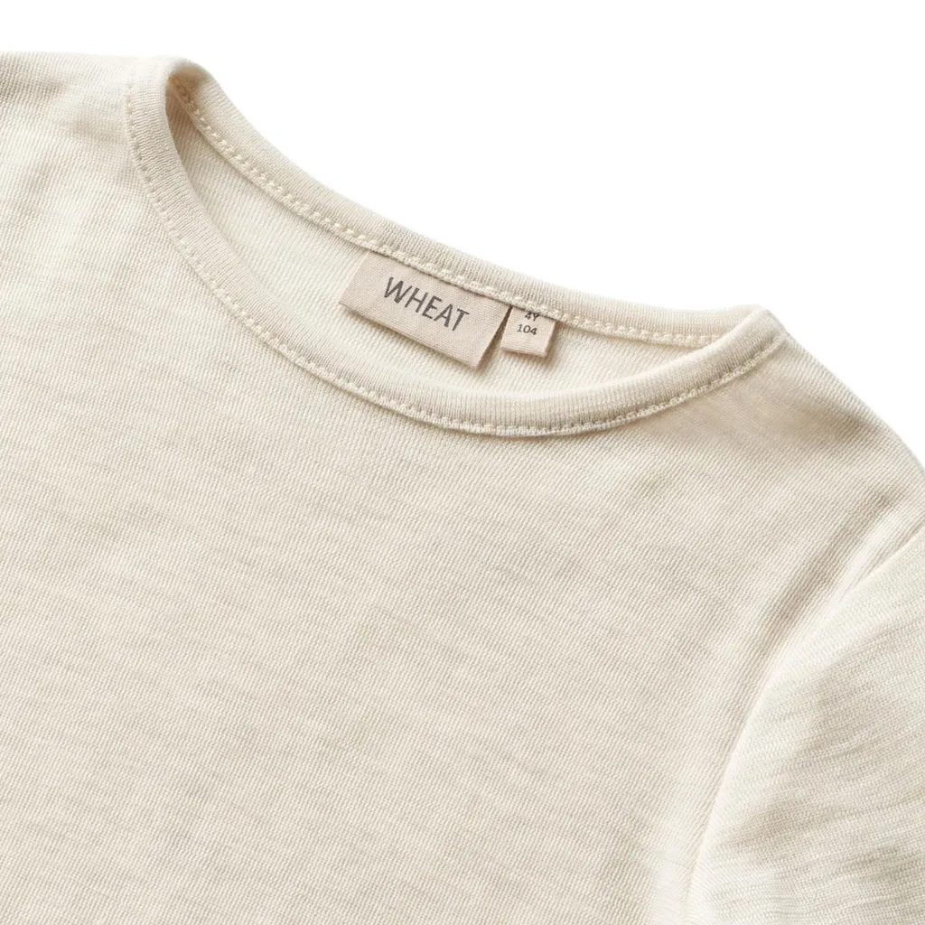 Clearance Wool T-Shirt L/S Alfie-1141 eggshell melange Barn Tröjor & Toppar