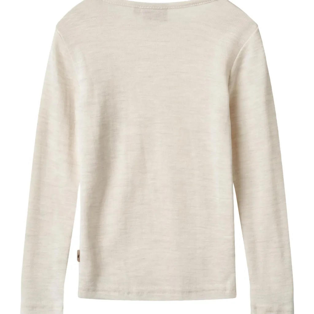 Clearance Wool T-Shirt L/S Alfie-1141 eggshell melange Barn Tröjor & Toppar