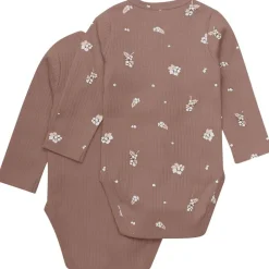 Outlet Wrap Body LS 2-Pack Rib Deep Taupe Wrap Body Baby Body Deep Taupe Kollektion Barn Bodys & Bodysuits