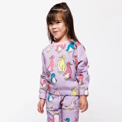 Outlet Yapeen Sweatshirt Med Pingviner Lila Heather Purple Barn Tröjor & Toppar