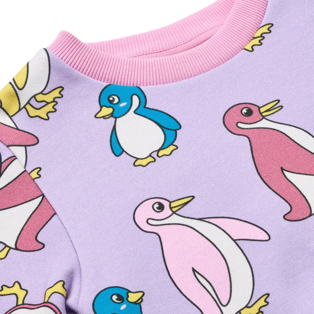Outlet Yapeen Sweatshirt Med Pingviner Lila Heather Purple Barn Tröjor & Toppar