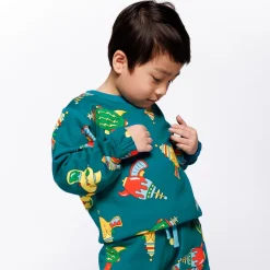 Yapeen With Space Blasters Sweatshirt Petroleum Green Barn Tröjor & Toppar
