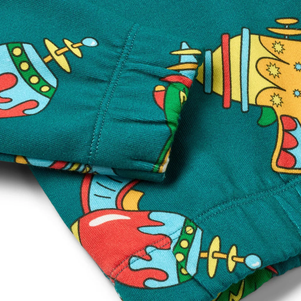 Yapeen With Space Blasters Sweatshirt Petroleum Green Barn Tröjor & Toppar